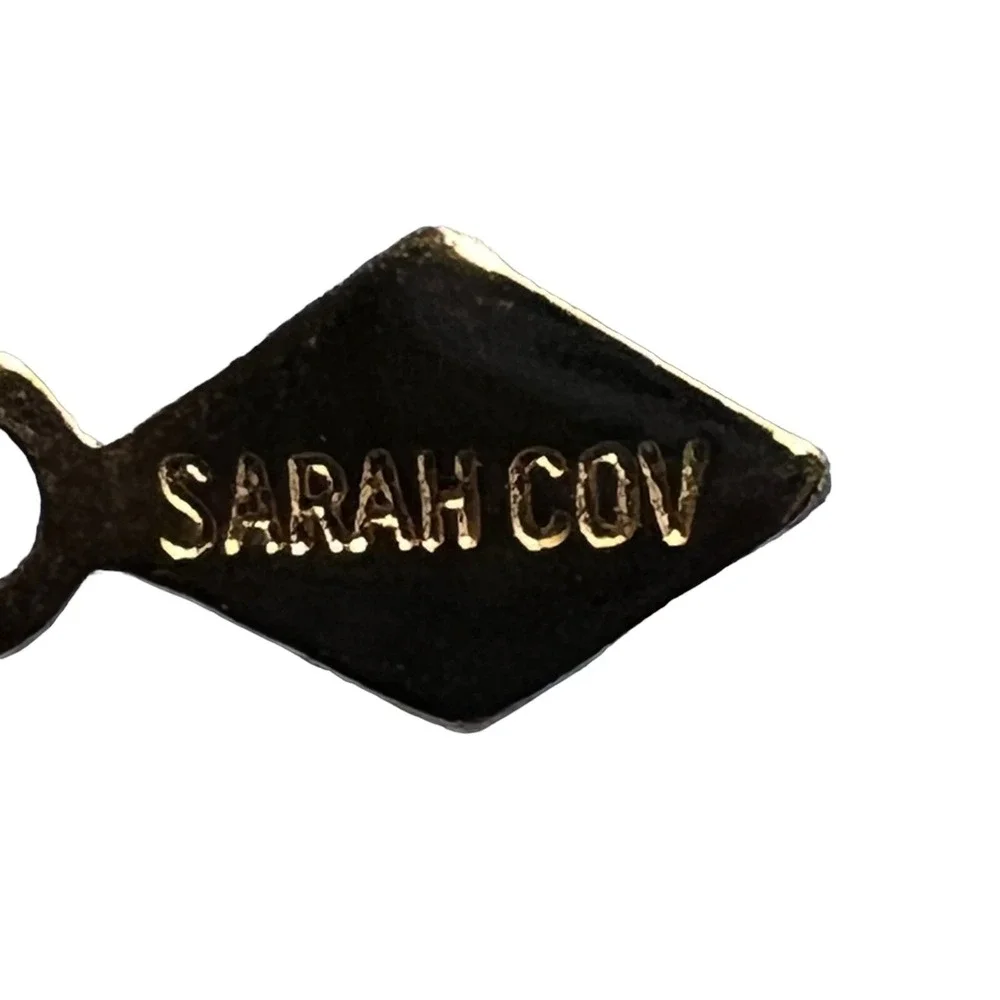 Vintage‎ Sarah Coventry Necklace Bar Chain with Dangling Frosted Sparkle Beads